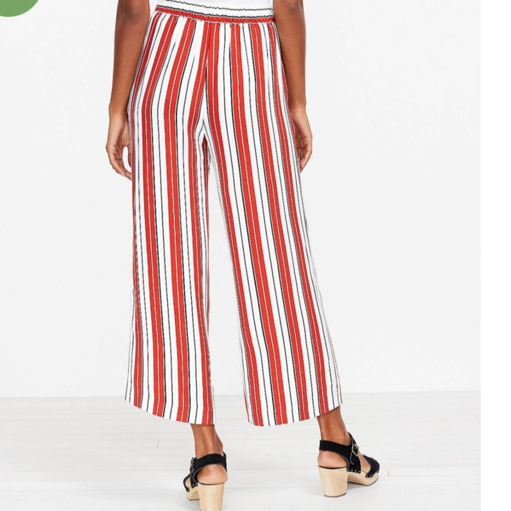 SzM NWT Loft Wide Leg Crop Pants in Stripe Whisper White - Picture 7 of 7